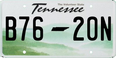 TN license plate B7620N