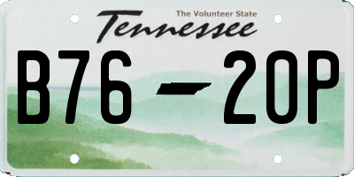 TN license plate B7620P