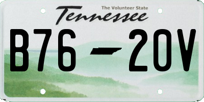 TN license plate B7620V