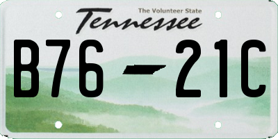 TN license plate B7621C