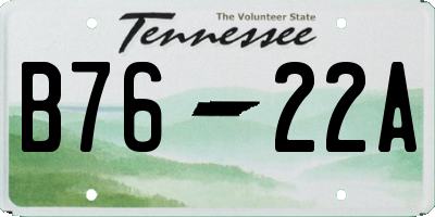 TN license plate B7622A