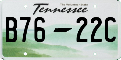TN license plate B7622C