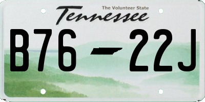TN license plate B7622J