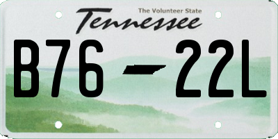 TN license plate B7622L
