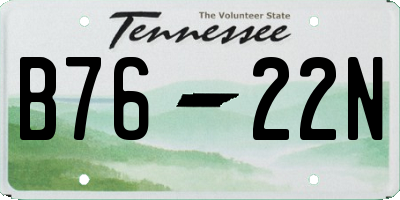 TN license plate B7622N