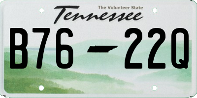 TN license plate B7622Q