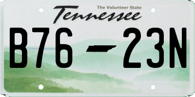 TN license plate B7623N