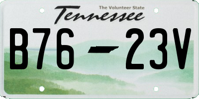 TN license plate B7623V