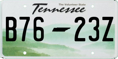 TN license plate B7623Z