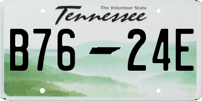TN license plate B7624E