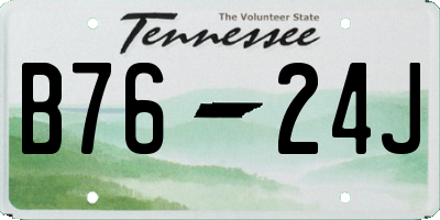 TN license plate B7624J