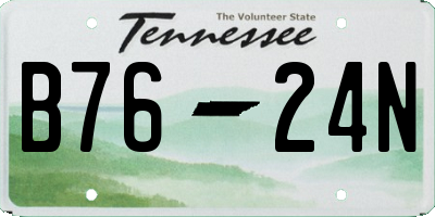 TN license plate B7624N