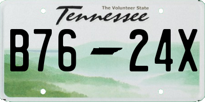 TN license plate B7624X