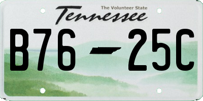 TN license plate B7625C