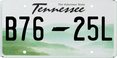 TN license plate B7625L