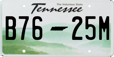 TN license plate B7625M