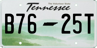 TN license plate B7625T