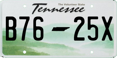 TN license plate B7625X
