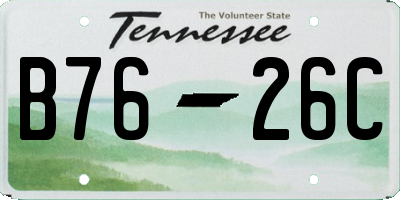 TN license plate B7626C