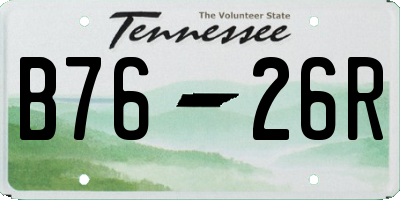 TN license plate B7626R