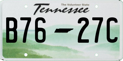 TN license plate B7627C