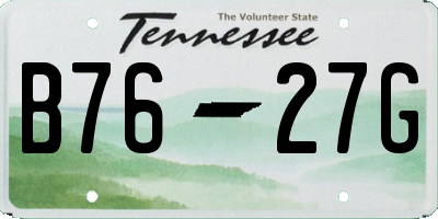 TN license plate B7627G