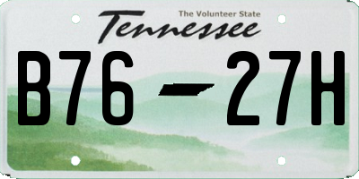 TN license plate B7627H
