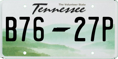 TN license plate B7627P