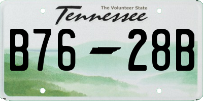 TN license plate B7628B