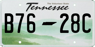 TN license plate B7628C