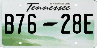 TN license plate B7628E