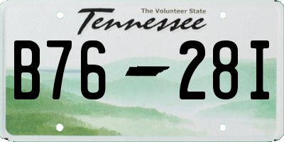 TN license plate B7628I