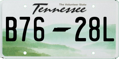 TN license plate B7628L