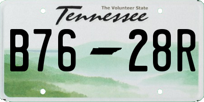 TN license plate B7628R