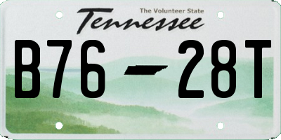 TN license plate B7628T