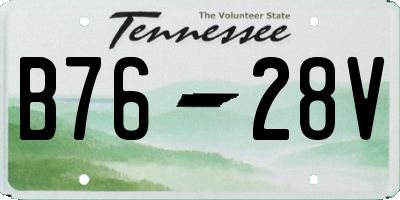 TN license plate B7628V