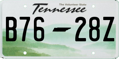 TN license plate B7628Z