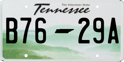 TN license plate B7629A