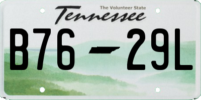 TN license plate B7629L
