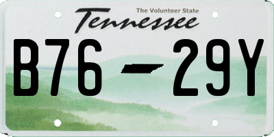 TN license plate B7629Y