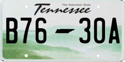 TN license plate B7630A