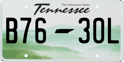 TN license plate B7630L