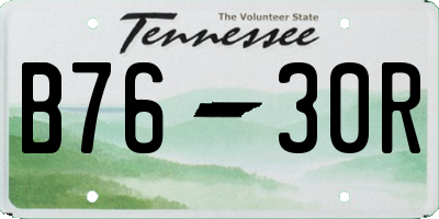 TN license plate B7630R