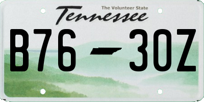 TN license plate B7630Z