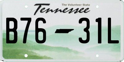TN license plate B7631L
