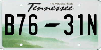 TN license plate B7631N