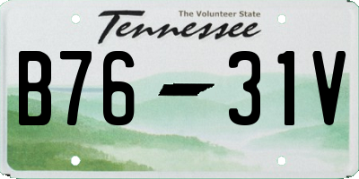 TN license plate B7631V