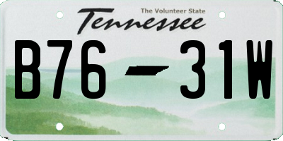 TN license plate B7631W