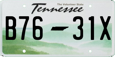 TN license plate B7631X