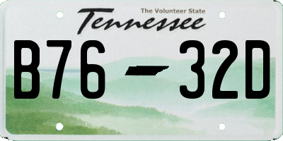 TN license plate B7632D